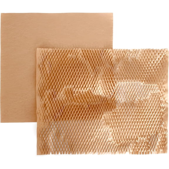Honeycomb Packing Paper, 100 pcs 12" x 15" Honeycomb Cushioning Wrap pieces for Moving Shipping Packaging Gifts, Recyclable Honeycomb Paper Moving Supplies Bubble Paper Wrapping Protective sheet