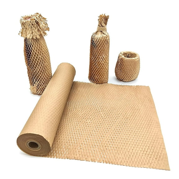 Honeycomb Packing Paper, 15" x 168' Honeycomb Cushioning Wrap Roll for Moving Shipping Packaging Gifts, Recyclable Honeycomb Paper Moving Supplies Bubble Paper Wrapping Protective Roll