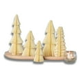thumbnail image 1 of Honeycomb Paper Christmas Trees - Snowy Holiday Decor Set of 5, Glitter Accents, 4-8 Inch Small Mantelpiece Trees, Winter Wonderland Decorations, 1 of 8
