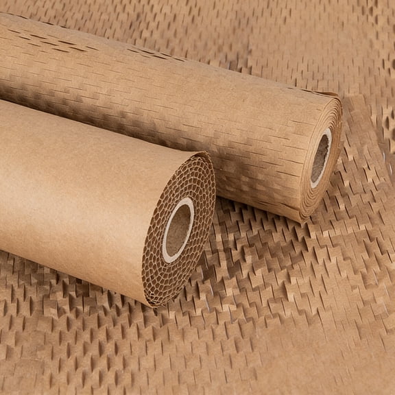 3 rolls of honeycomb paper, 30cm x 10m, kraft paper wrapping paper, suitable for shipping - eco-friendly cushioning, e-commerce and fragile item filler, bubble wrap alternative.