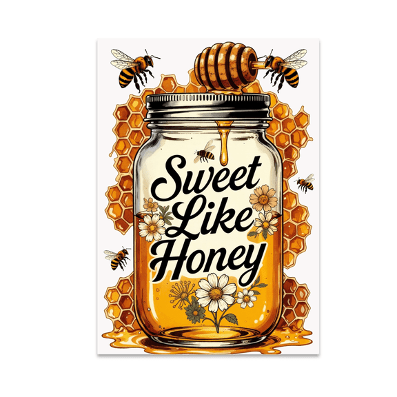 Honeycomb Pattern Kitchen Decor - Bee Enthusiast - 13x19 Poster Print