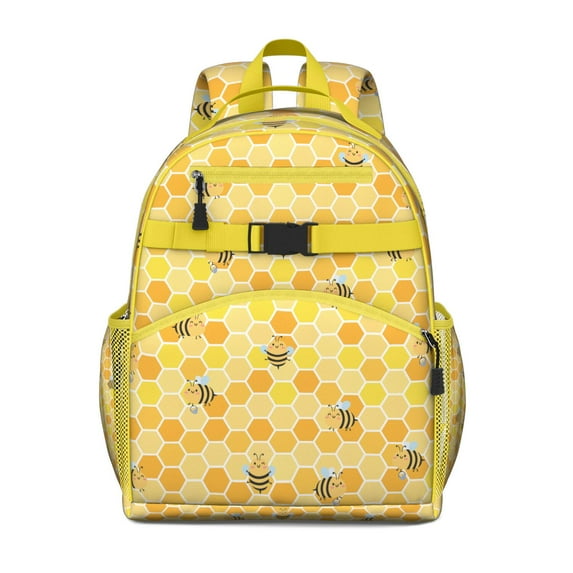 Honeycomb Pattern Waterproof Backpack - Breathable Padded Book Bag for School, Travel & Daily Commute