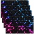 thumbnail image 1 of Honeycomb Placemats Set of 4, Hexagonal Table Place Mats,Geometrical Blue Purple Beehive Placemat for Kitchen Dining Table Decoration Geometric Simplistic Indoor Outdoor 18"x12", 1 of 4