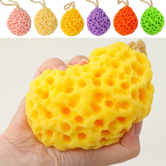 Honeycomb Polyester Bath Sponge, Soft Non-Shed Gentle Exfoliating Shower Loofah, Foaming Quick Drying Skin Cleansing Sponge for Sensitive Skin Bathroom Hotel Household Daily Body Wash Accessory