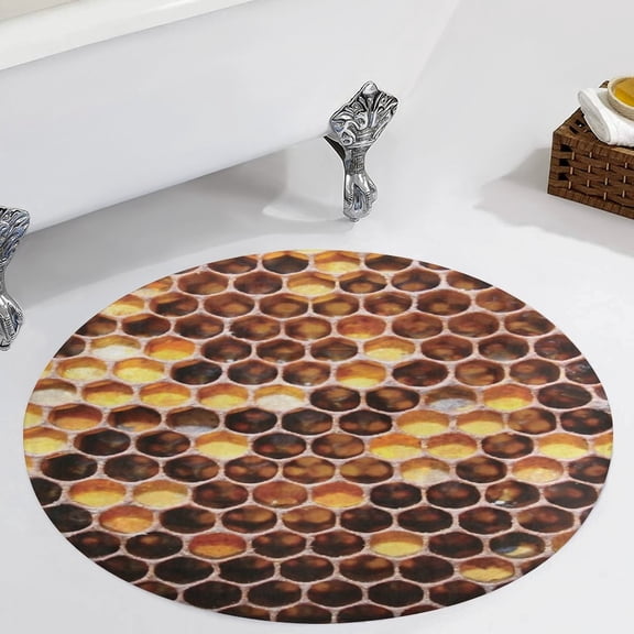 Honeycomb Print Round Carpet Circle Rug Outdoor Patio Area Rug Washable Large Area Rugs Hallway Room Decor Fitness Mats