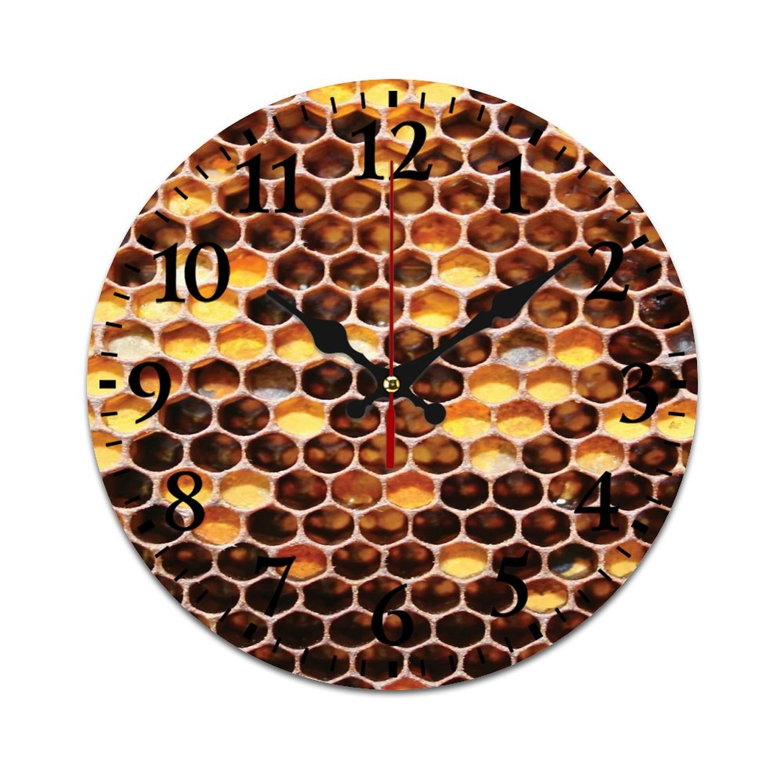 Honeycomb Print Wall Clock Modern Design Clocks Wall Hanging Home ...