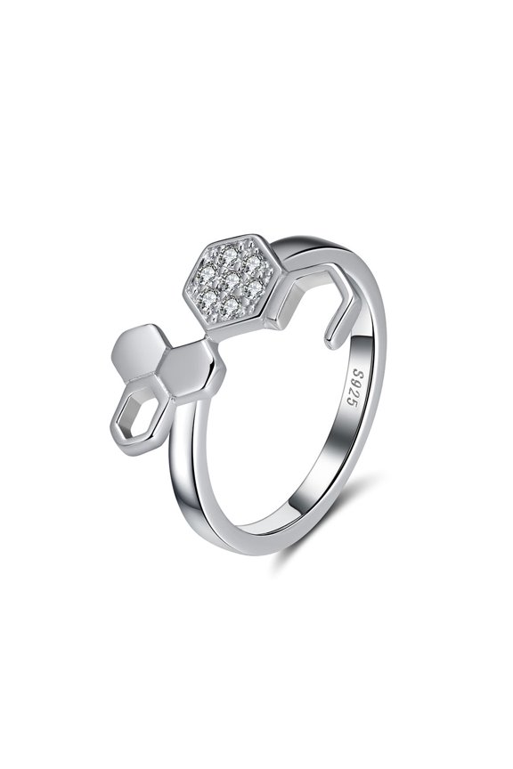 Honeycomb Ring for Women Cz Sterling Silver Bee Jewelry Ginger Lyne Collection