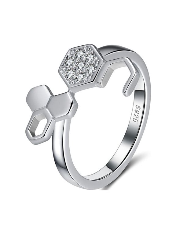 Honeycomb Ring for Women Cz Sterling Silver Bee Jewelry Ginger Lyne Collection