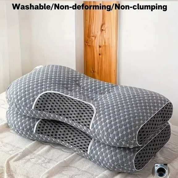 HGmart Honeycomb Shape Knit Massage Neck Pillow Partition to Help Sleep, Highquality Filling Bedding, 1 Pack, Dark Gray