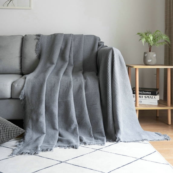 Honeycomb Simple Style Sofa Towel Sofa Set Solid Color Sofa Hood Deep Ash Home Sofa Set