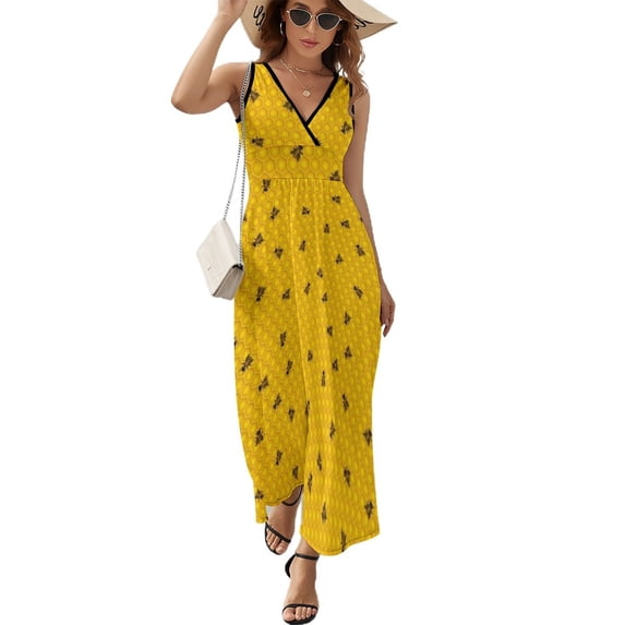 Honeycomb Sleeveless Dress beach dresses Dress woman summer dresses women women's fashion dresses