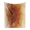 thumbnail image 1 of Honeycomb Soft Flannel Fleece Throw Blanket, Abstract Geometry Pattern Abstract Style Illustration Hexagons, Cozy Plush for Indoor and Outdoor Use, 50" x 60", Brown Umber, by Ambesonne, 1 of 5
