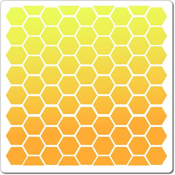 Honeycomb Stencil Templates 30x30cm Large Washable Reusable Plastic Square Stencil Sign for Painting on Wood Wall Scrapbook Card Floor Drawing Decor Crafts White DIY