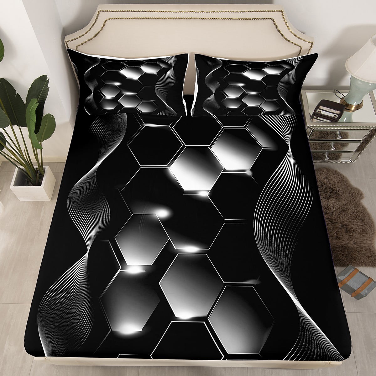 Frida Flat Sheet - Honeycomb - Queen main image 1