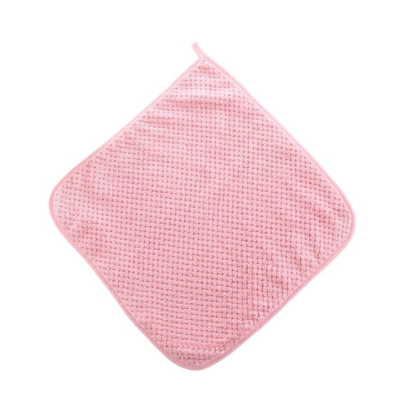 Honeycomb Texture Coral Fleece Dish Cloths With Hanging Loop Super Absorbent Lint Free Reusable Kitchen Cleaning Rags Non Streak