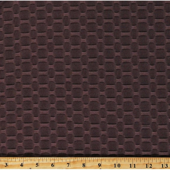 Honeycomb Texture Knit Solid Brown Stretch Polyester/Spandex Blend Fabric by the Yard (D452.37)