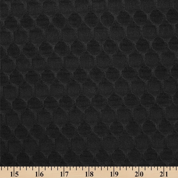 Honeycomb Texture Stretch Knit Black Solid Fabric by the Yard