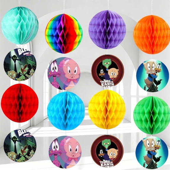 Honeycomb The Day the Earth Blew Up Party Decoration Poms Supplies Hanging Decor Flower Balls Birthday