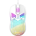 thumbnail image 1 of Honeycomb Wired Gaming Mouse with RGB On/Off Switch, 7200 Adjustable DPI, Ergonomic Lightweight Design & High Precision Sensor for PC/Mac Gamers (White), 1 of 6