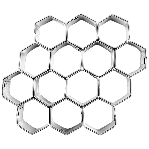 Honeycomb cookie cutter, 14 Cavity Mini Hexagonal Shapes Molds for Cookie,Stainless Steels 1 piece - KUMHONW