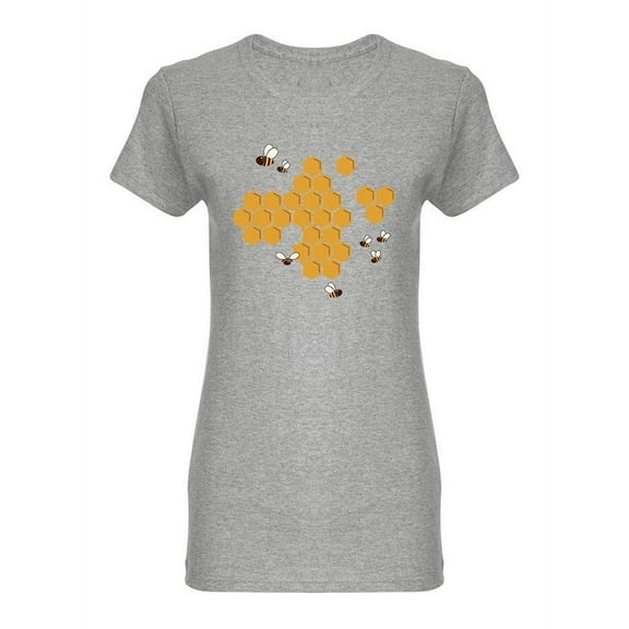 Honeycombs With Bees T-Shirt Women -Image by Shutterstock, Female Large