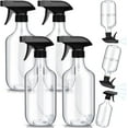 thumbnail image 1 of Honeydak 4 Pcs 360° Spray Bottles 16 oz Upside Down Spray Bottles, Plastic Container Is Nice for Plants Cleaning Solutions Durable Nozzle W/fine Mist and Stream Setting(Clear), 1 of 7