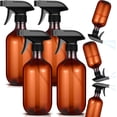 thumbnail image 1 of Honeydak 4 Pcs 360° Spray Bottles 16 oz Upside Down Spray Bottles, Plastic Container Is Nice for Plants Cleaning Solutions Durable Nozzle W/fine Mist and Stream Setting(Amber), 1 of 14