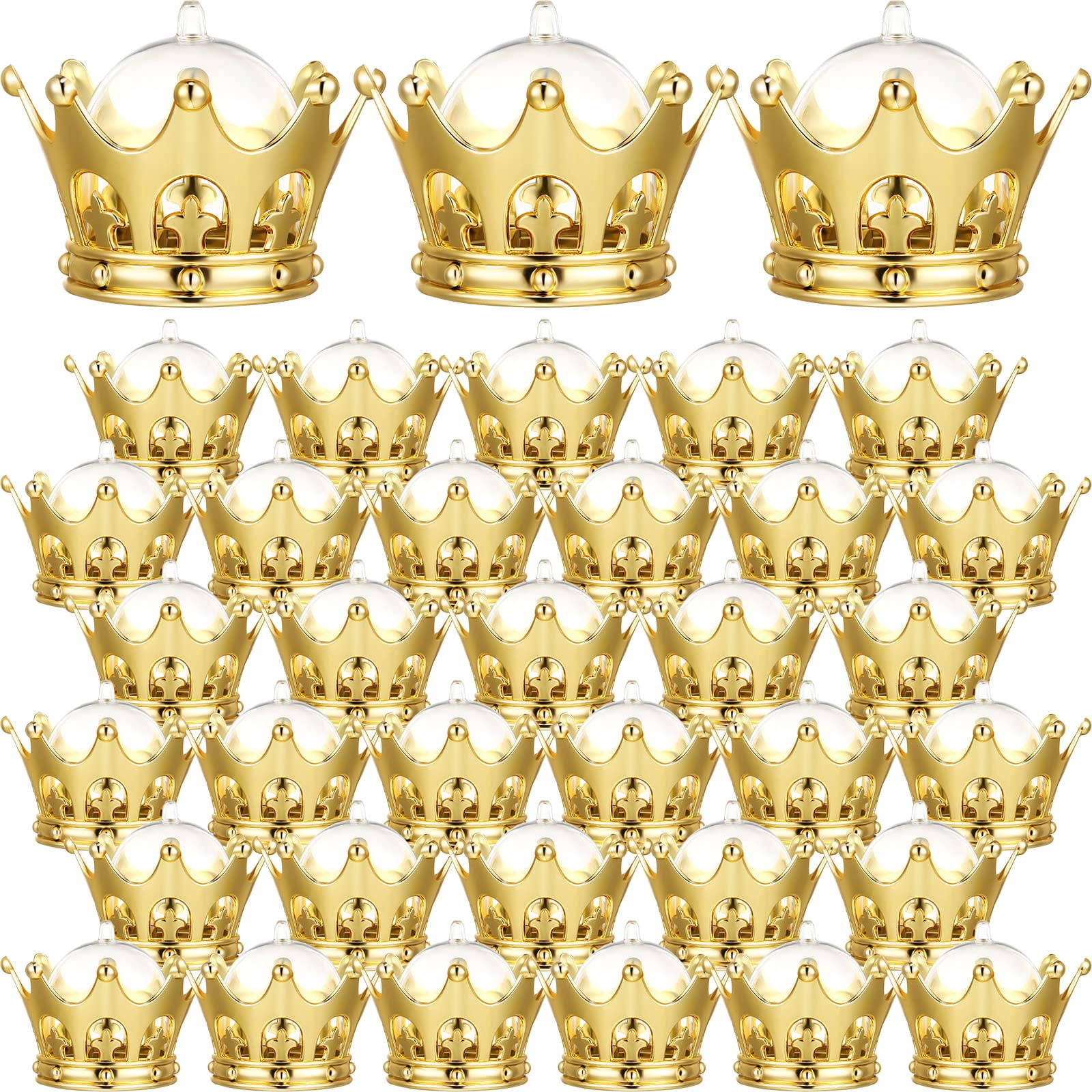 Honeydak Gold Refillable Crown MMF7 Candy Boxes with Dome Party Favors ...