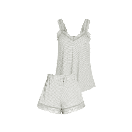 Honeydew Intimate Women's Stripe Pattern 2 Piece Pajama Set (Cinder, Large)