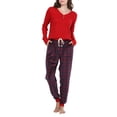 thumbnail image 1 of Honeydew Intimates Apres Ski Fleece PJ Set Long Sleeve V-Neck Henley Top & High Rise Joggers, 1 of 3