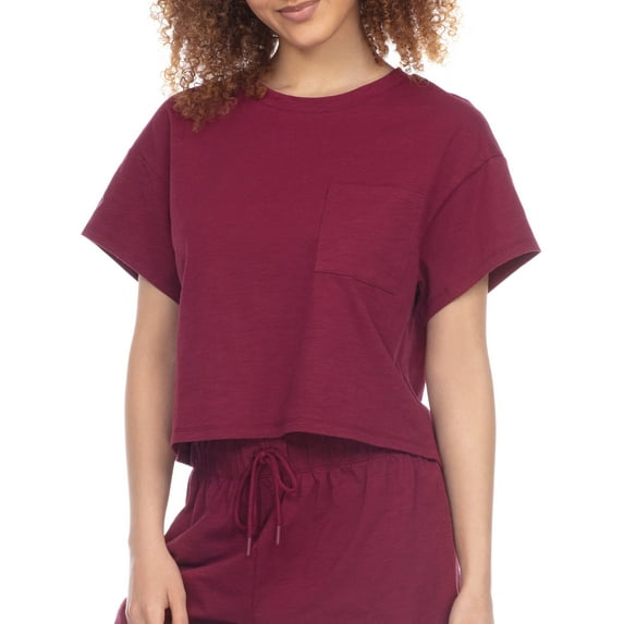 Honeydew Intimates Womens Off The Grid Knit Crop Tee Style-34120