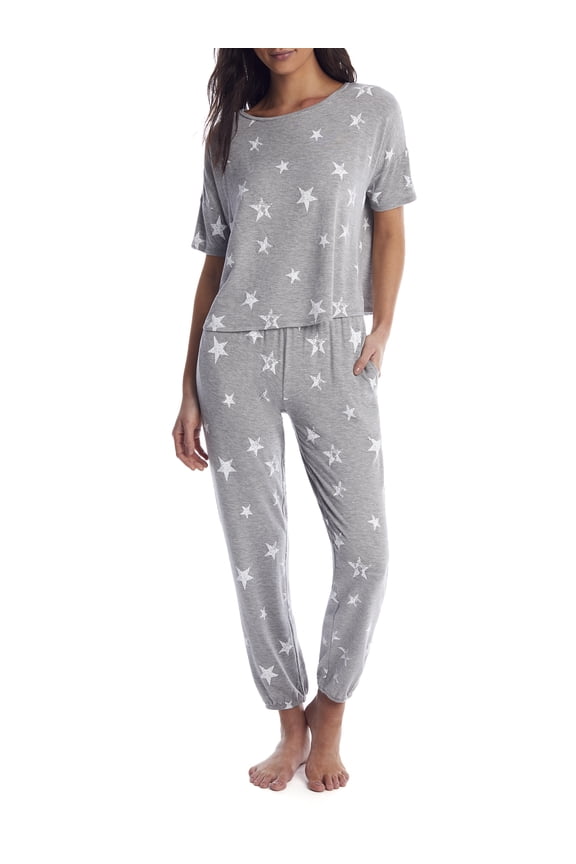 Womens Sun Lover Knit Lounge Set Style-18988-GREY