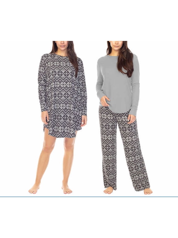 Honeydew Ladies 3-piece Lounge Pajama Set (Gray, Medium)