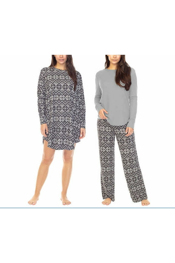 Honeydew Ladies 3-piece Lounge Pajama Set (Gray, Medium)