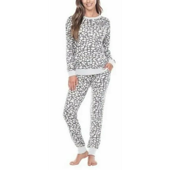 Honeydew Ladies' Fleece 2 PC Pajama Set Size: XL, Color: Clay Leopard