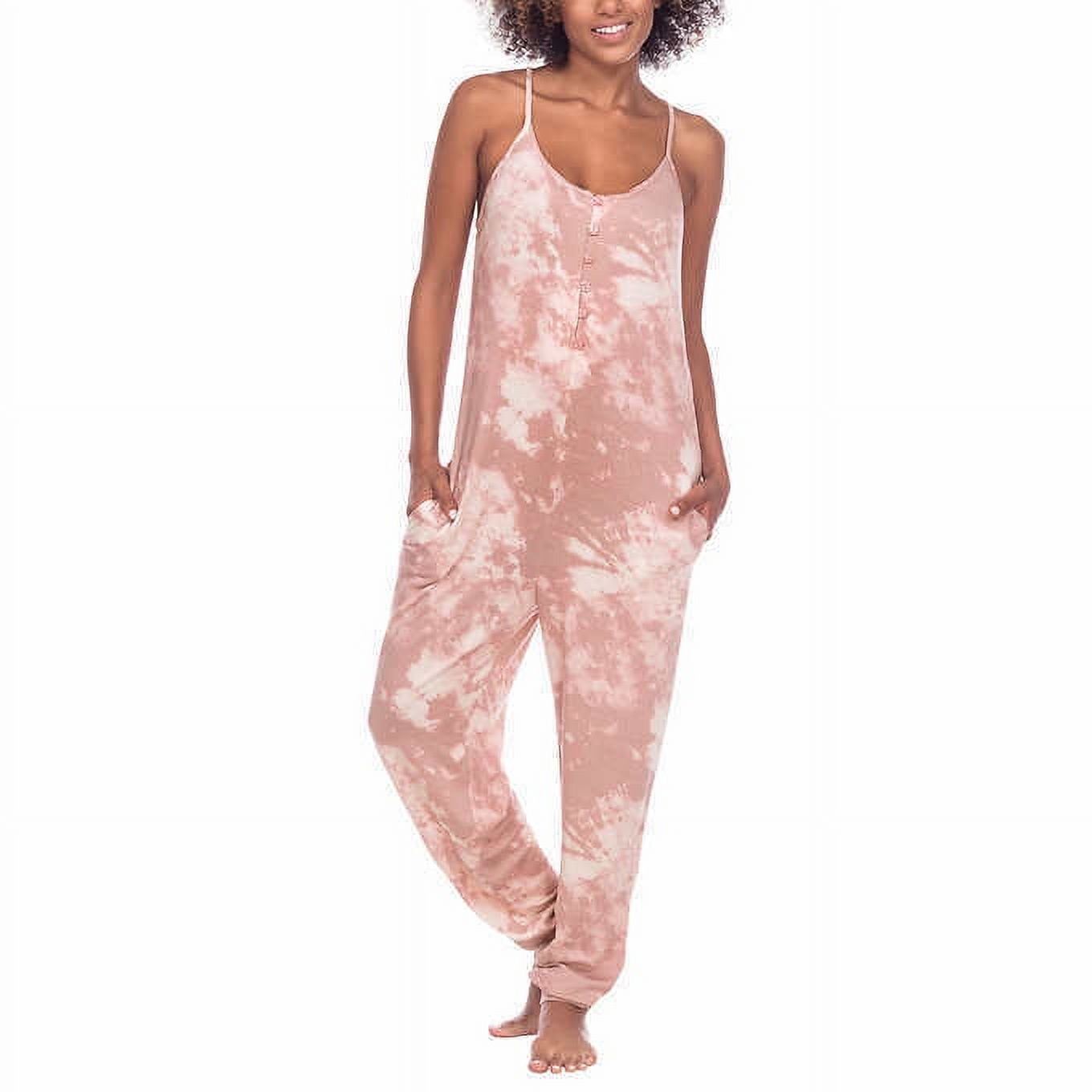 Honeydew Ladies' Sleep Jumpsuit. (Small, Sepia Tie Dye)