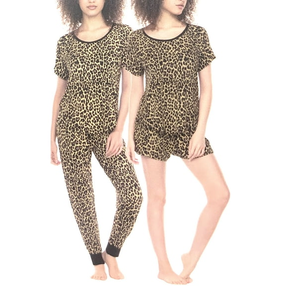 Honeydew Leopard 3-Piece Long Sleeve Jogger Super Soft Lounge Pajama Set Small