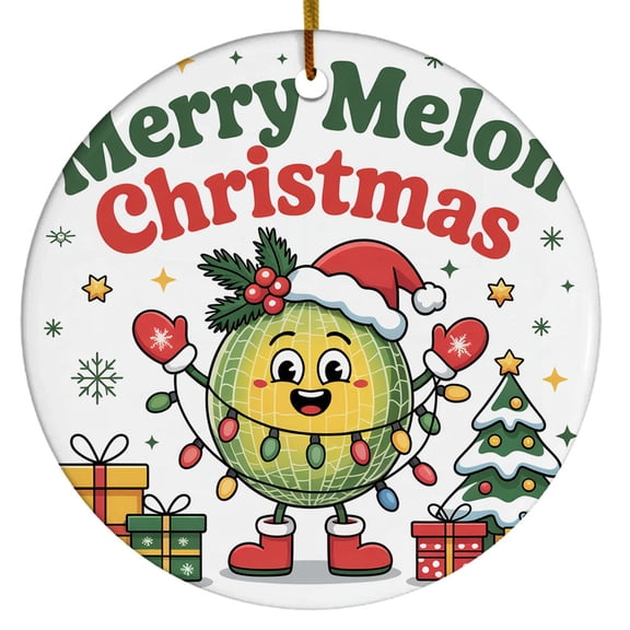 Honeydew Melon Fruit Christmas Ornamen, Honeydew Melon Merry Christmas Ornament, Fruit Xmas Tree Decor Ornaments 2025, Gift for Fruit Lovers