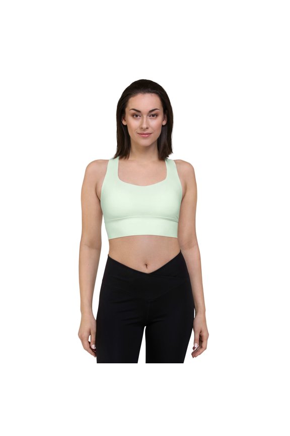 Honeydew Sports Bra, Ladies Mint Sports Bra with Lining, Women Mint Sports Bra with Removable Padding