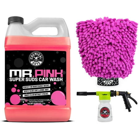 Chemical Guys Honeydew + Wash Mitt Mr. Pink + Wash Mitt + Foam Blaster 6