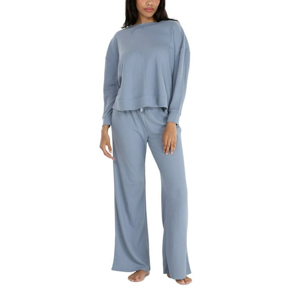 Honeydew Women's 2-Pc. Long-Sleeve Waffle-Knit Lounge Set - Stormy, Size X-Small
