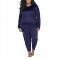 thumbnail image 1 of Honeydew Women's 2-Pc Super Soft Fleece Pajama Lounge Set (Navy, 2X), 1 of 2