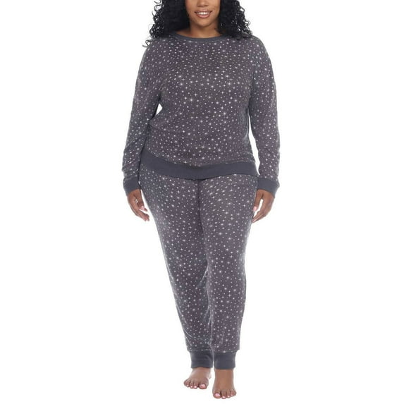 Honeydew Women's 2X Soft Printed Pajama Lounge Set, Gray