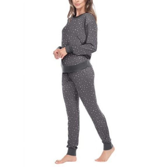Honeydew Women's 2-Pc Super Soft Printed Soft Pajama Lounge Set (Gray, S)