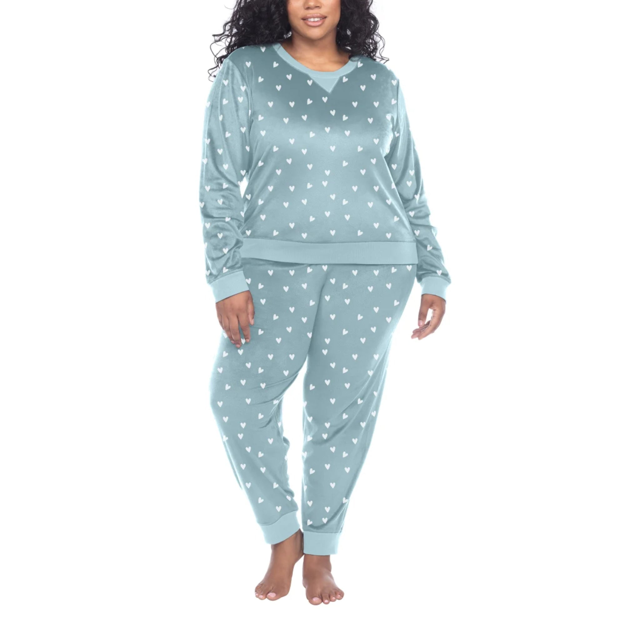 Honeydew Women's Plus 2-Pc Super Soft Fleece Velour Pajama Lounge
