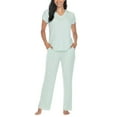 thumbnail image 1 of Honeydew Women's Ribbed 2 Piece Pajama Set Mint L, 1 of 4