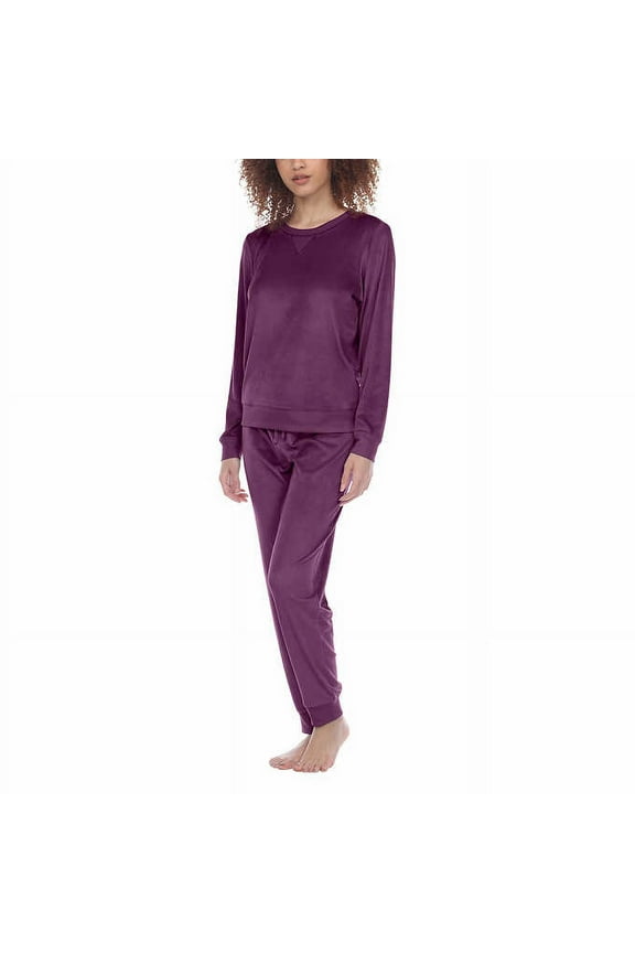 Honeydew Women's Size Small, Long Sleeve 2-PC Fleece Lounge Pajama Set, Purple