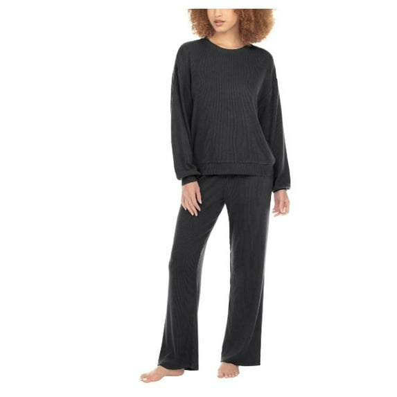 Honeydew Womens 2 Piece Super Soft Rib Lounge PJ Set Charcoal, Small