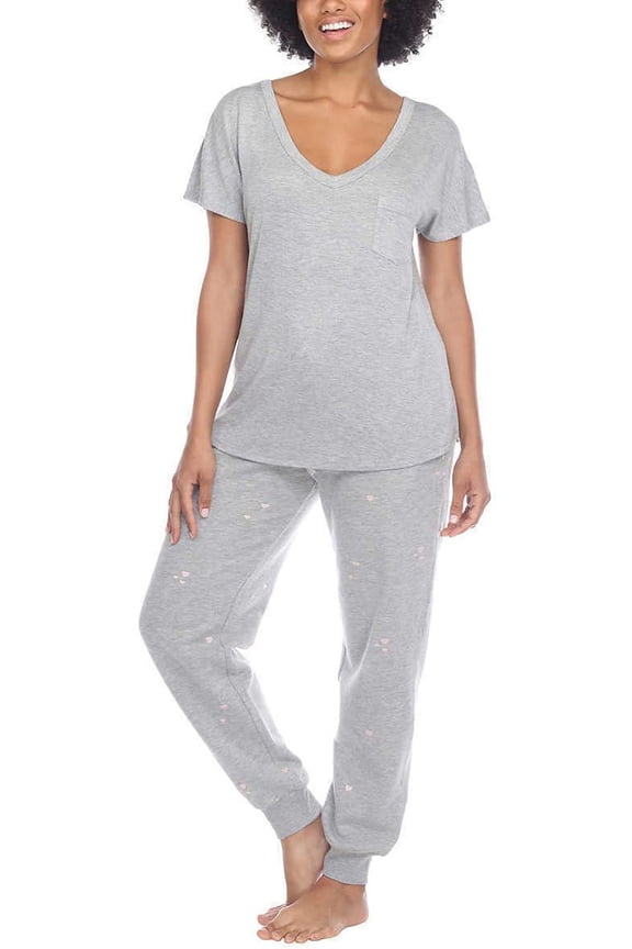Honeydew Womens Embroidered Lounge Set 2 Piece,Hearts,Small