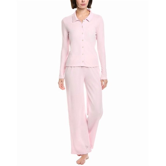 Honeydew womens 2pc Coffee Club Long Set, l, Pink